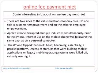one of the best place of online fee payment niet