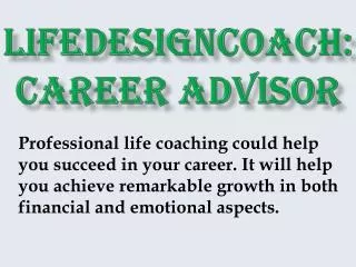 Lifedesigncoach: Career Advisor
