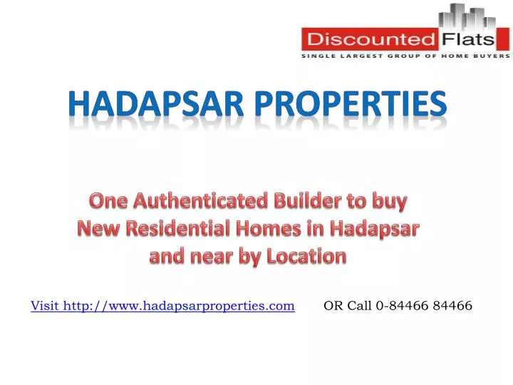 one authenticated builder to buy new r esidential homes in hadapsar and near by location