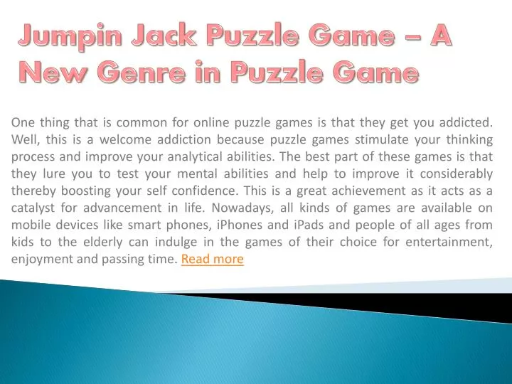 jumpin jack puzzle game a new genre in puzzle game