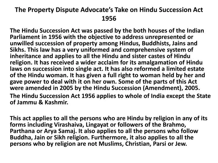 the property dispute advocate s take on hindu succession act 1956
