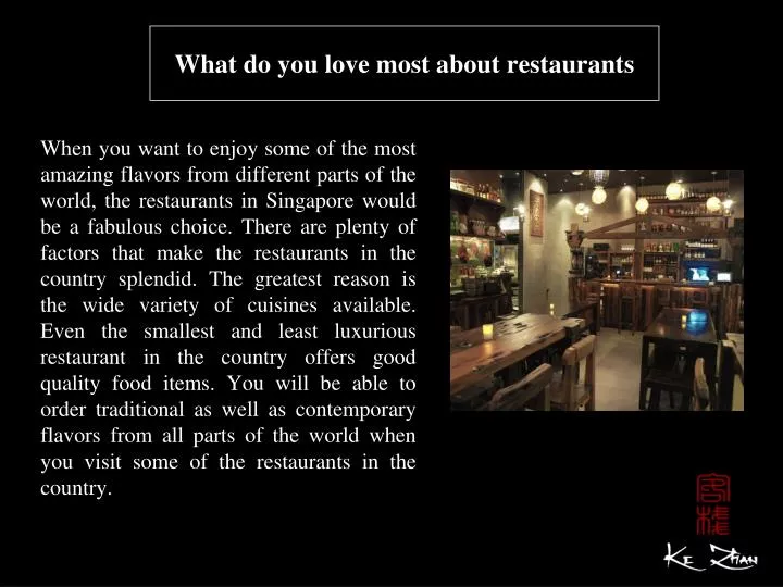 what do you love most about restaurants