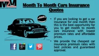 Month To Month Car Insurance Companies