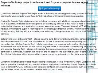 SuperiorTechHelp Helps troubleshoot and fix your computer