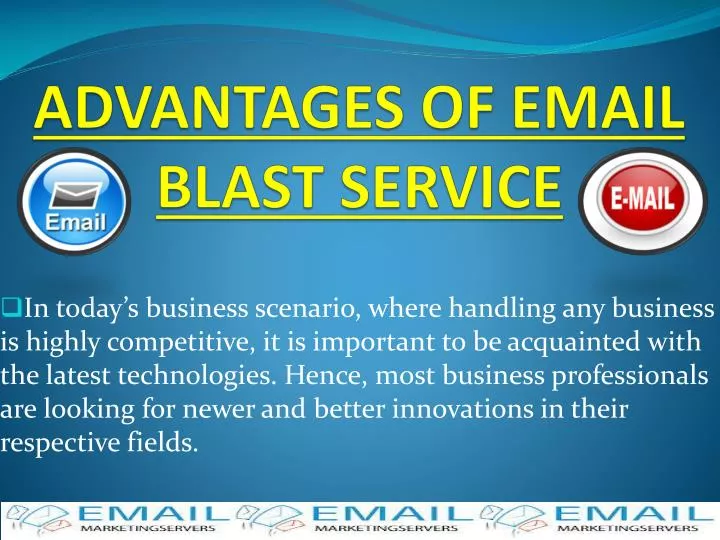 advantages of email blast service