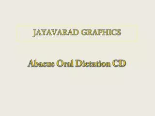Abacus Oral Dictation CD
