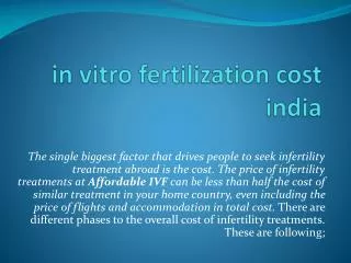 in vitro fertilization cost india