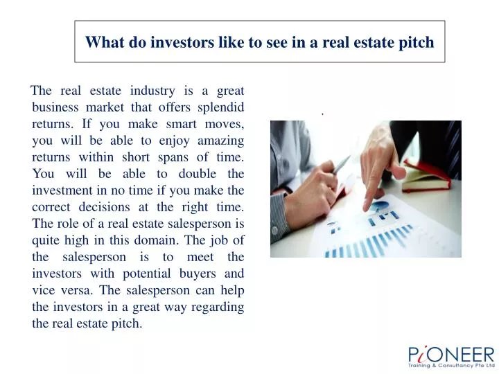 what do investors like to see in a real estate pitch