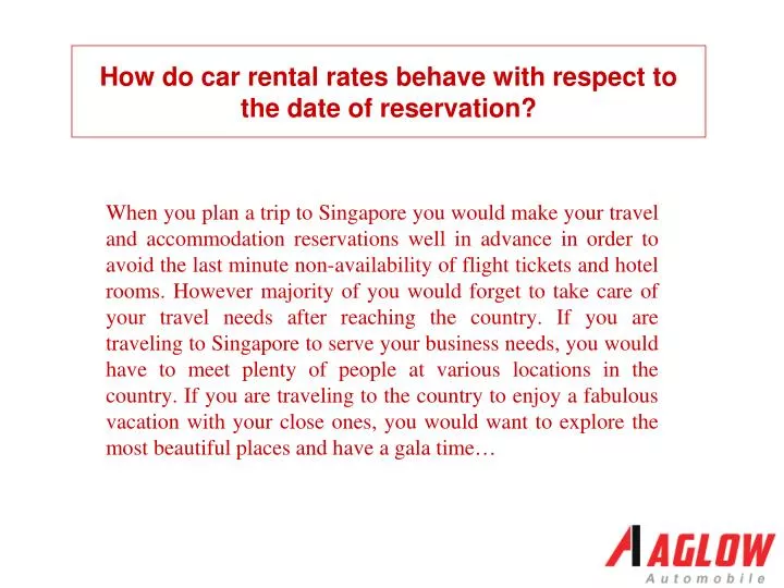 how do car rental rates behave with respect to the date of reservation