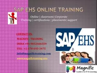 SAP EHS ONLINE TRAINING IN SOUTH AFRICA