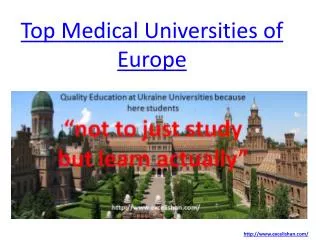 Top Medical Universities in Europe