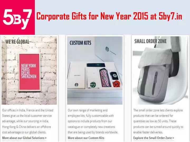 corporate gifts for new year 2015 at 5by7 in
