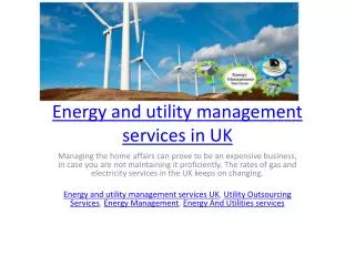 Energy and utility management services in UK
