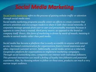 Social Media Marketing