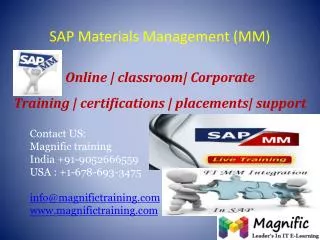 SAP MM ONLINE TRAINING IN USA