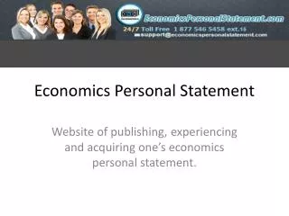 Economics Personal Statement