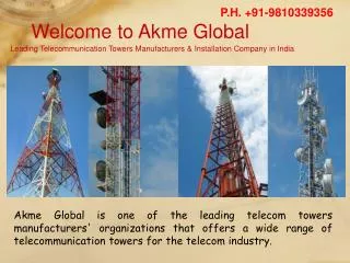 Telecommunication Towers Manufacturers in India