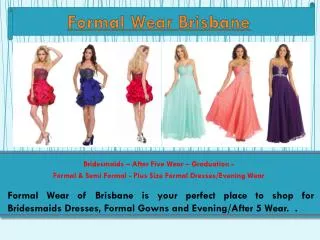 Formal Dresses Brisbane