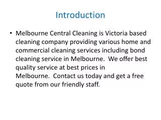 Melbourne central cleaning