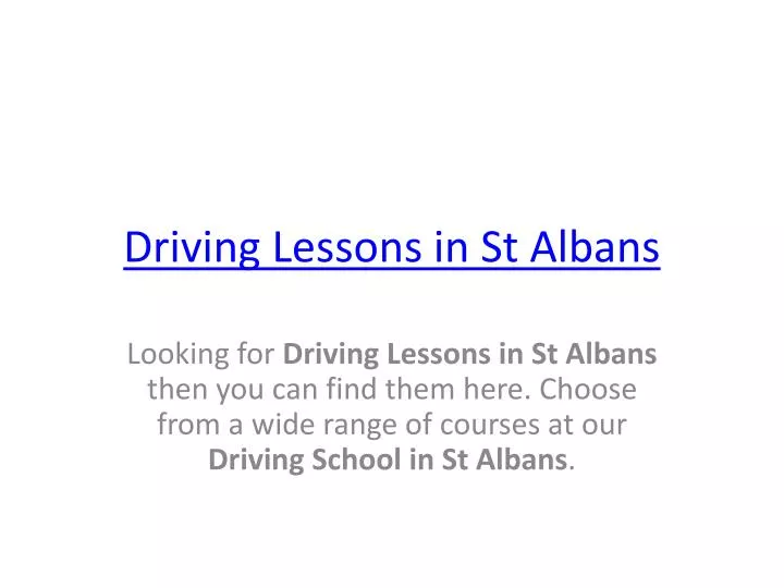 driving lessons in st albans