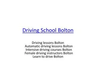 Female driving instructors Bolton | Automatic driving lesson