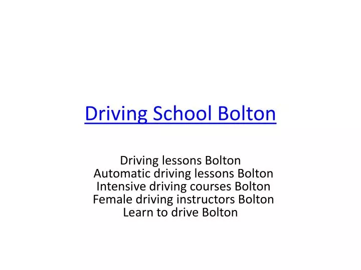 driving school bolton