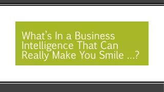 What’s In a Business Intelligence?