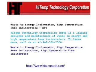 Waste to Energy Incinerator, High Temperature Fume Incinerat