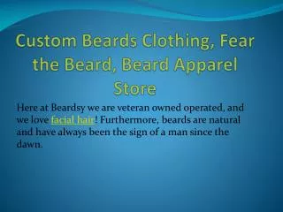 Custom Beards Clothing, Fear the Beard, Beard Apparel Store