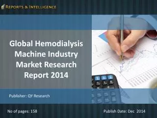 R&I: Global Hemodialysis Machine Industry Market 2014