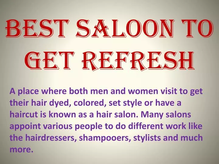 best saloon to get refresh