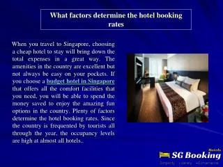 What factors determine the hotel booking rates