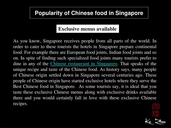 popularity of chinese food in singapore