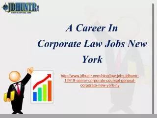 Corporate Law Jobs New York