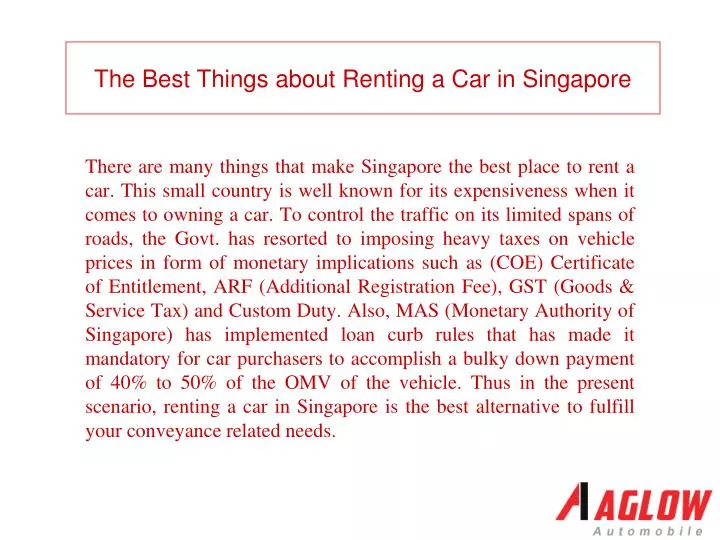 the best things about renting a car in singapore