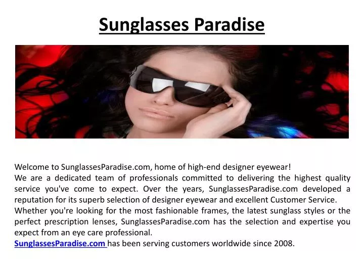 sunglasses paradise