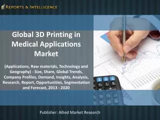 R&I: Global 3D Printing in Medical Applications Market