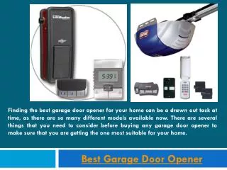 Garage Door Opener Reviews