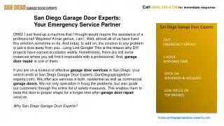 Garage Door Maintenance And Repair Services In San Diego
