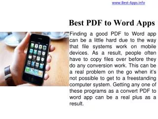 Top Five PDF to Word Apps