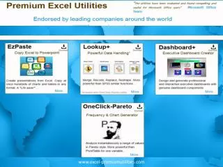 Premium excel utilities - EzPaste,Lookup ,Dashboard ,OneClic