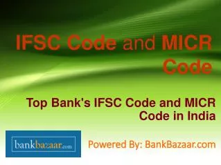 Get IFSC and MICR Codes of all Banks