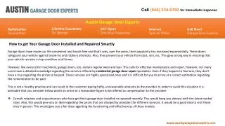 How to get Your Garage Door Installed and Repaired Smartly