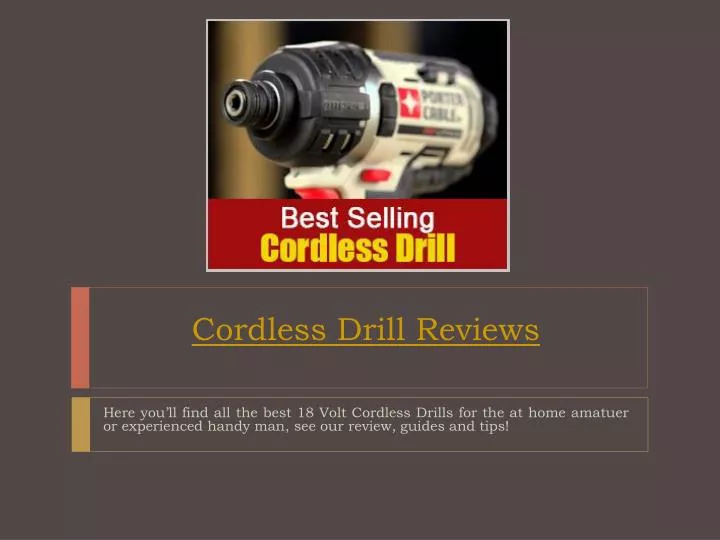 cordless drill reviews