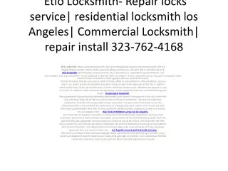 Etio Locksmith- Repair locks service| residential locksmith