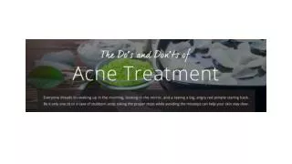 The Do's and Dont's of Acne