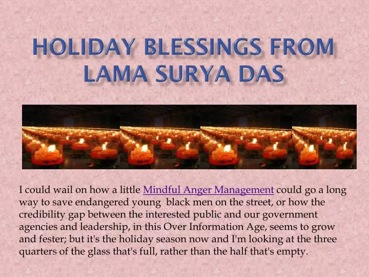 holiday blessings from lama surya das