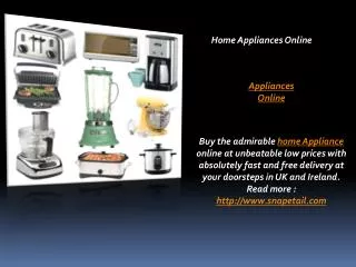 Buy Kitchen Appliances online in UK and Ireland