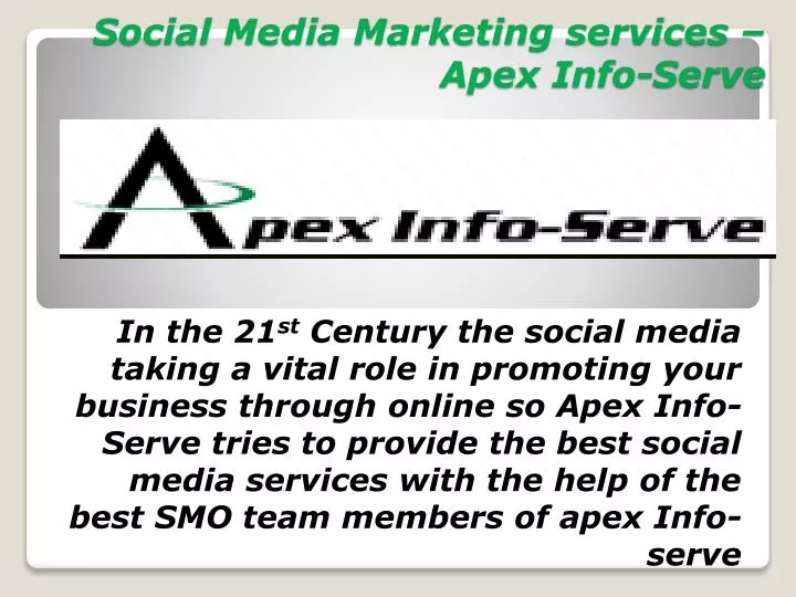 social media marketing services apex info serve