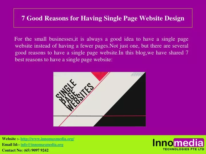 7 good reasons for having single page website design